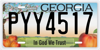 GA license plate PYY4517
