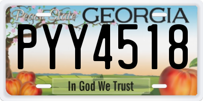 GA license plate PYY4518