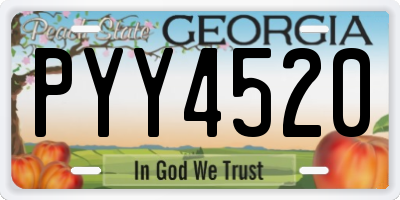 GA license plate PYY4520