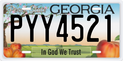 GA license plate PYY4521