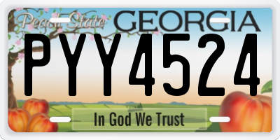 GA license plate PYY4524