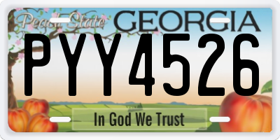 GA license plate PYY4526
