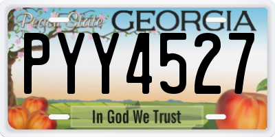 GA license plate PYY4527