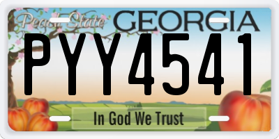 GA license plate PYY4541