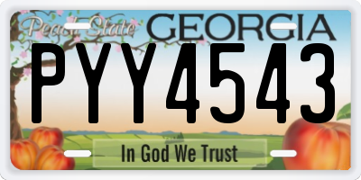 GA license plate PYY4543