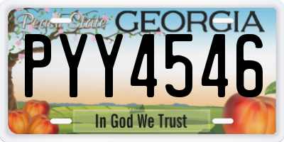 GA license plate PYY4546