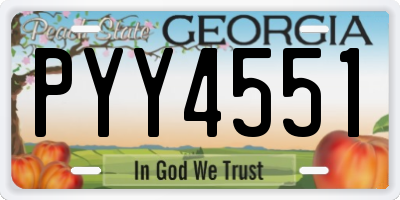 GA license plate PYY4551