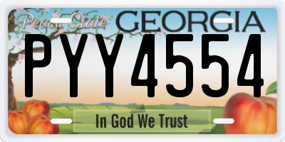 GA license plate PYY4554