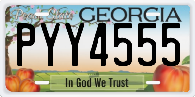 GA license plate PYY4555