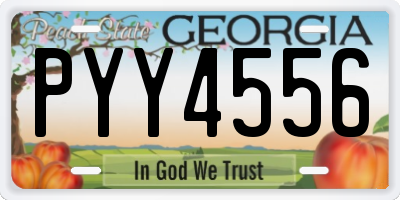 GA license plate PYY4556