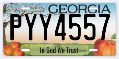 GA license plate PYY4557