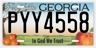 GA license plate PYY4558