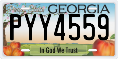 GA license plate PYY4559
