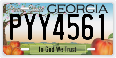 GA license plate PYY4561