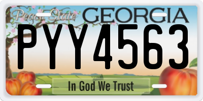 GA license plate PYY4563