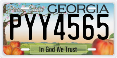 GA license plate PYY4565