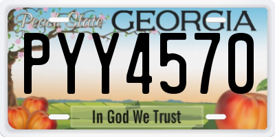 GA license plate PYY4570