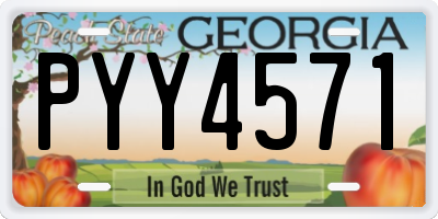 GA license plate PYY4571