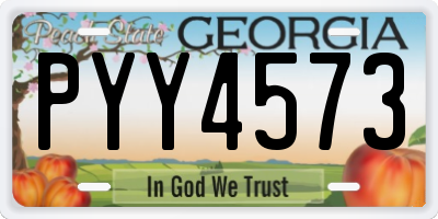 GA license plate PYY4573