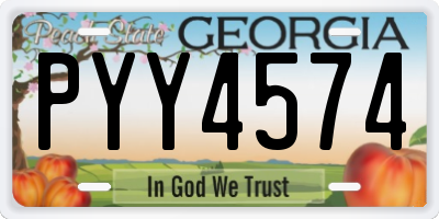GA license plate PYY4574