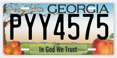 GA license plate PYY4575