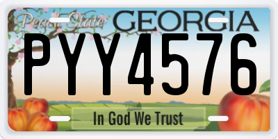 GA license plate PYY4576