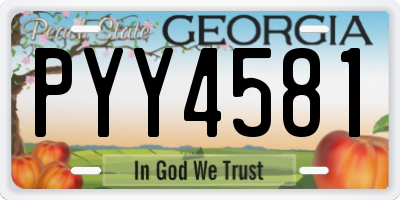 GA license plate PYY4581