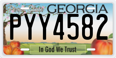 GA license plate PYY4582
