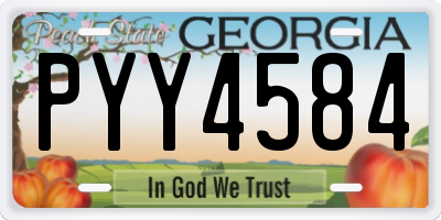 GA license plate PYY4584