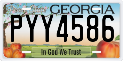 GA license plate PYY4586