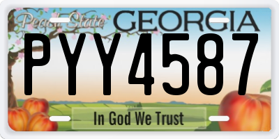 GA license plate PYY4587