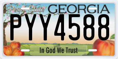 GA license plate PYY4588