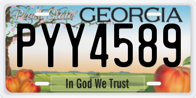 GA license plate PYY4589