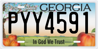 GA license plate PYY4591
