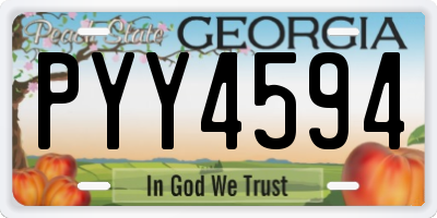 GA license plate PYY4594
