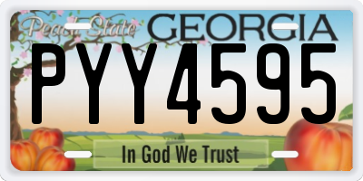 GA license plate PYY4595