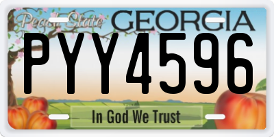GA license plate PYY4596