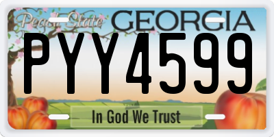 GA license plate PYY4599