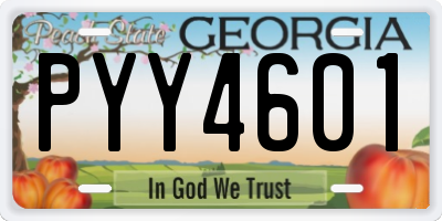 GA license plate PYY4601