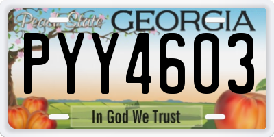 GA license plate PYY4603