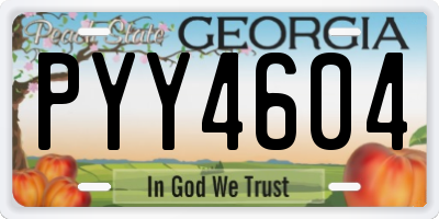 GA license plate PYY4604