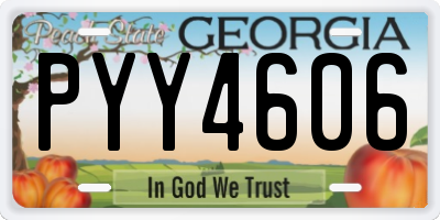 GA license plate PYY4606