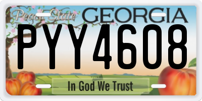 GA license plate PYY4608