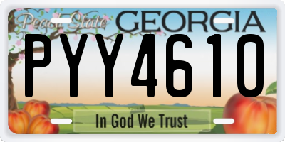 GA license plate PYY4610