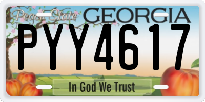 GA license plate PYY4617