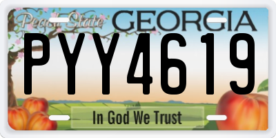 GA license plate PYY4619