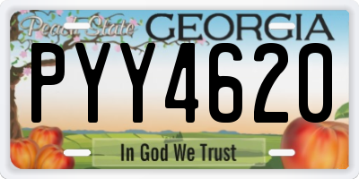 GA license plate PYY4620