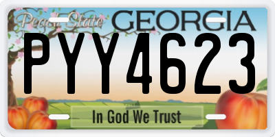 GA license plate PYY4623