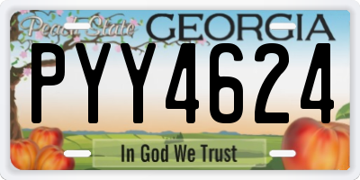 GA license plate PYY4624