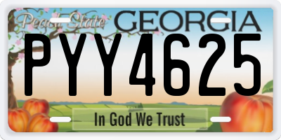 GA license plate PYY4625